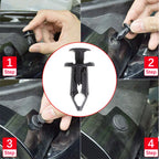Set of 100 Plastic Rivets for Car Fender Bumper Clips (Universal)