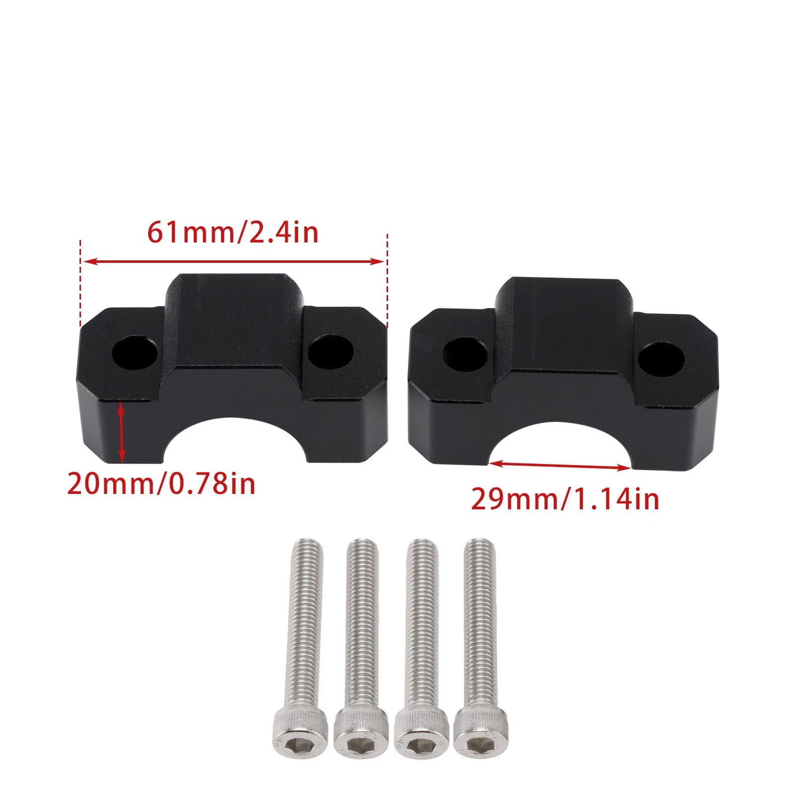 CNC Handle Bar Risers Kit 20mm Rise for Honda CRF 1100L Africa Twin (2020–2025)