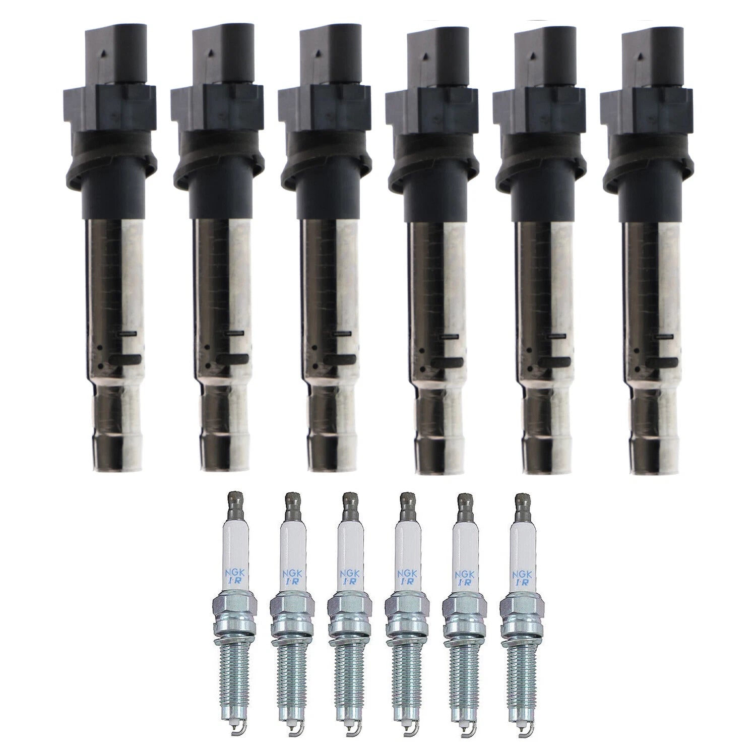 Set of 6 Ignition Coils & NGK Laser Iridium Spark Plugs for Audi Q7, VW Atlas, Passat V6