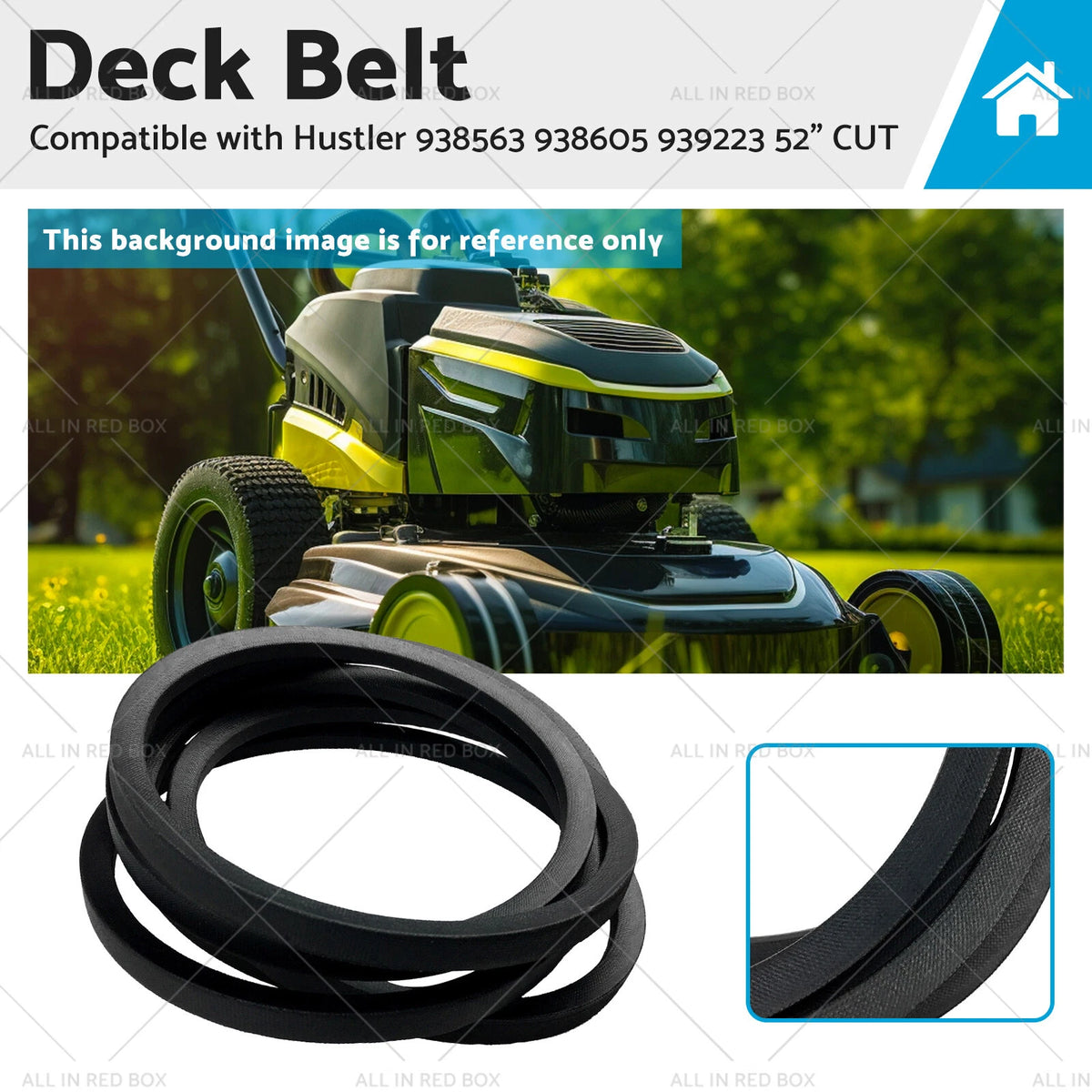 Deck Belt 52" Cut for Hustler Big Dog (607162, 938563, 938597)