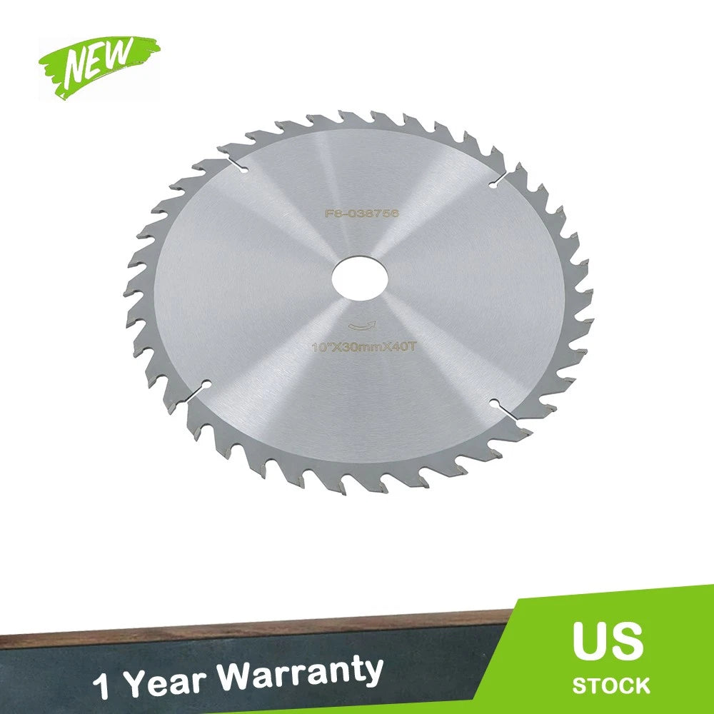 10" Carbide Tipped Circular Saw Blade for Wood & Metal Cutting (Silver)