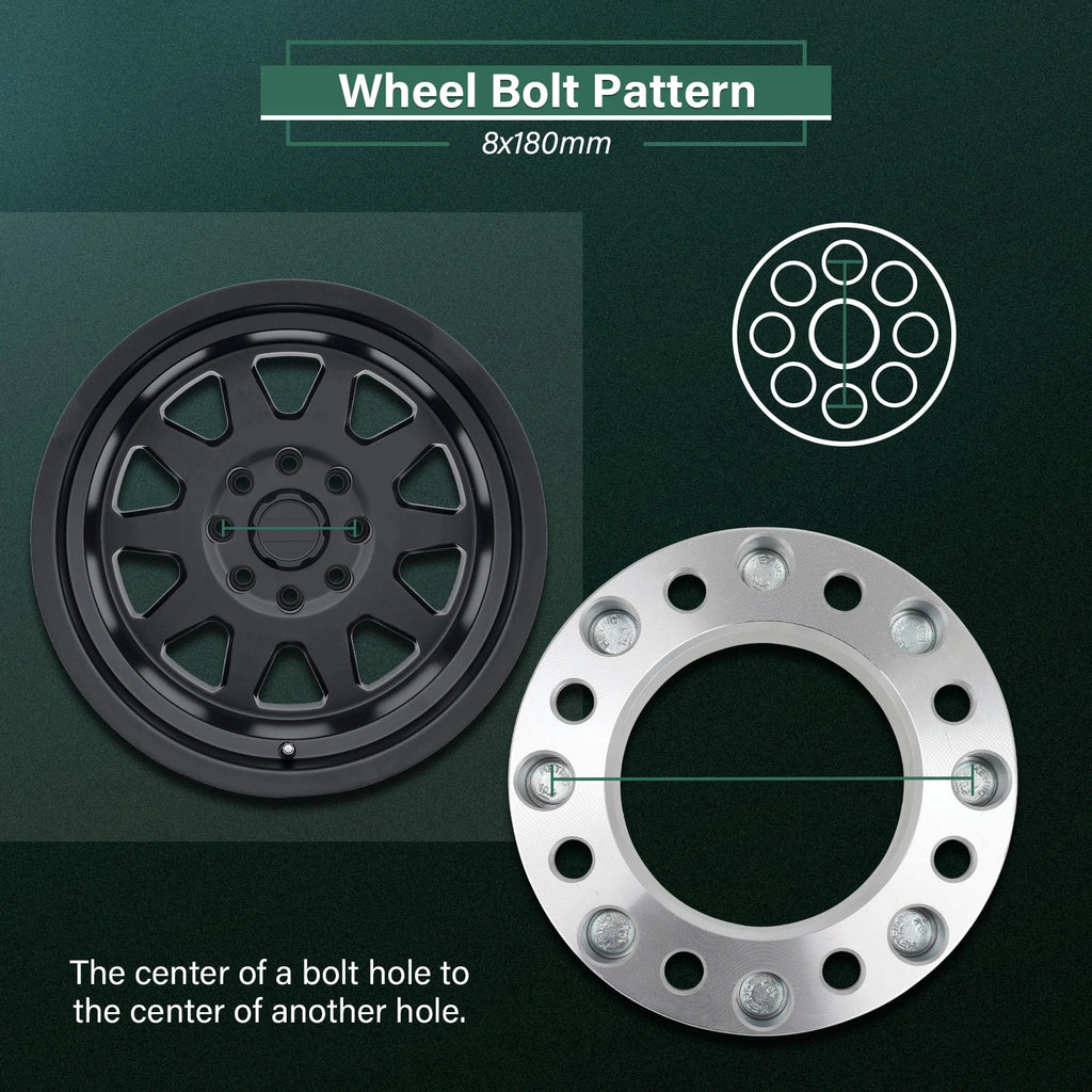4X 2" Wheel Adapters 8x170 to 8x180 14x1.5 for Ford F250 F350 (2003–2022)