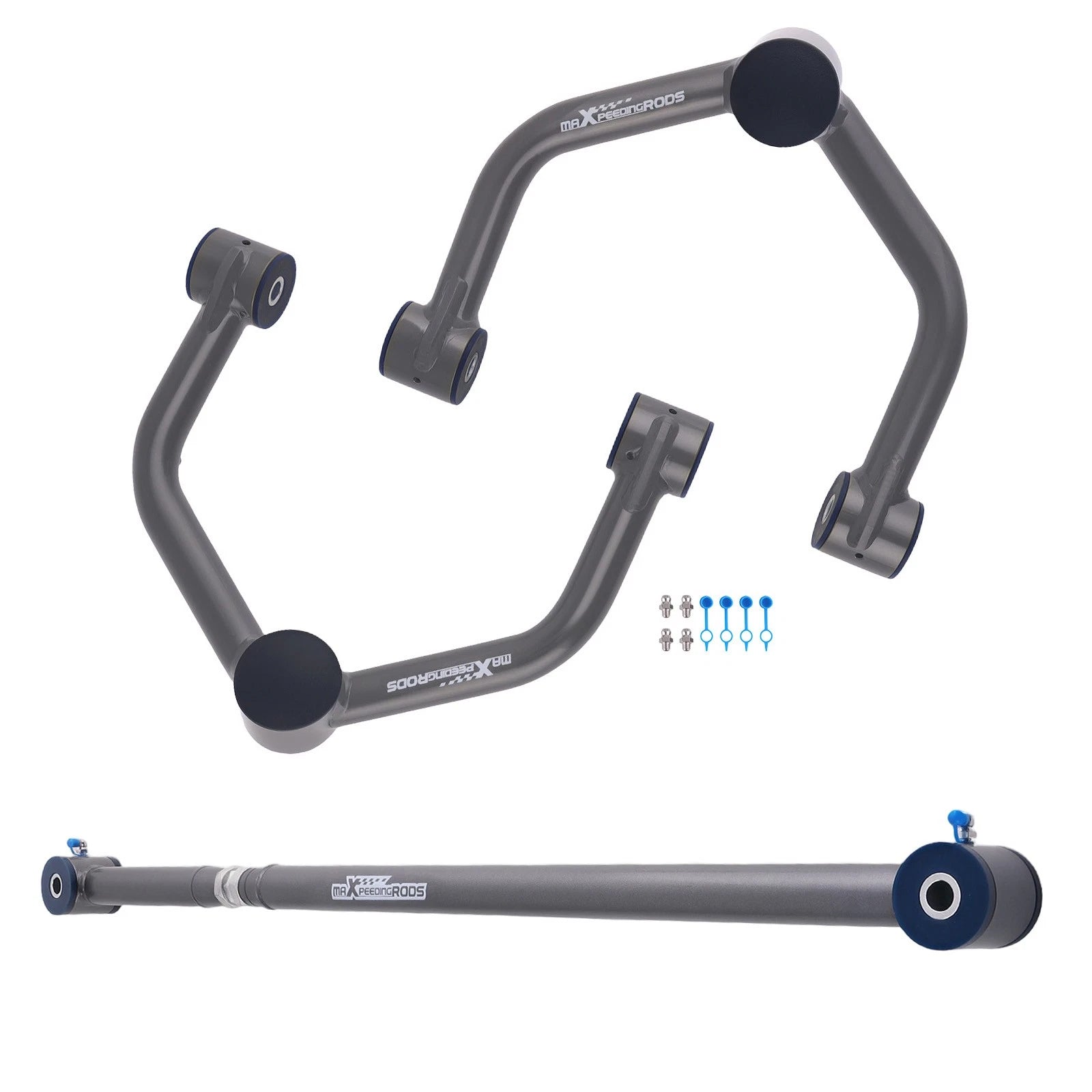 Set of 2 Upper Control Arms + Track Bar for Cadillac Escalade (2002–2006) 2WD/4WD
