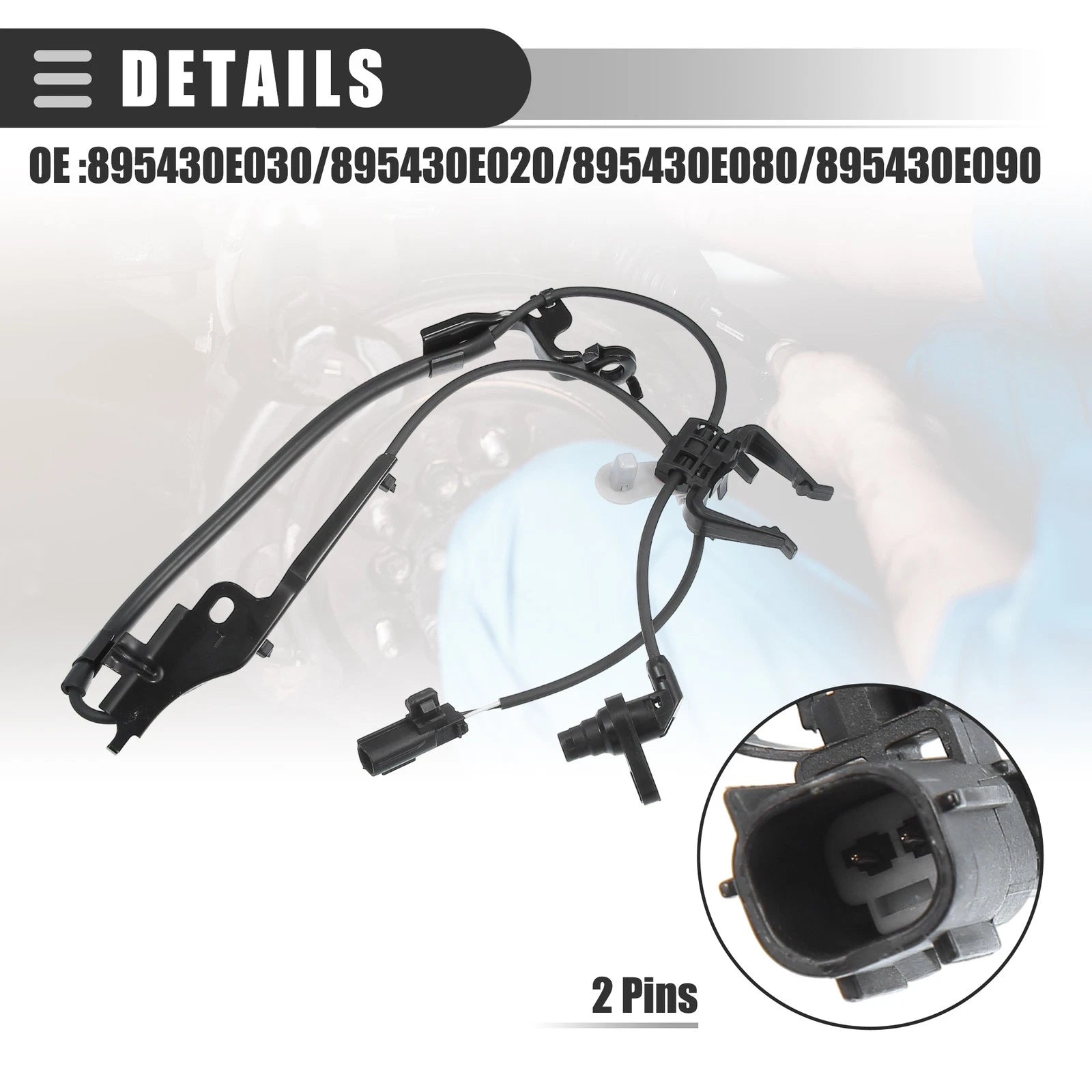 Front Left ABS Sensor for Toyota Highlander (2010–2019) NO. 895430E030/895430E020