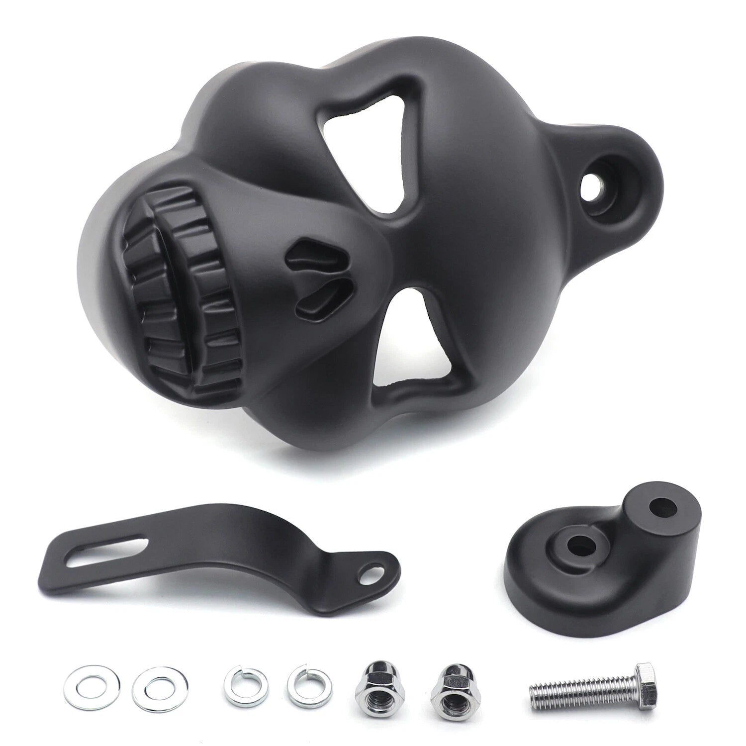 Black Skull Horn Cover for Harley Big Twins V-Rods (1992–2020)