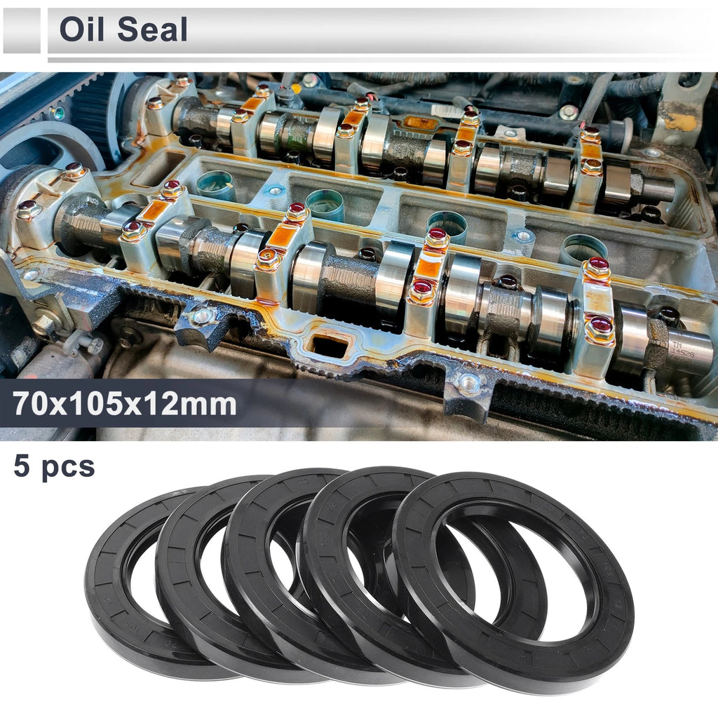 Set of 5 Oil Seal Rotary Shaft Seal Nitrile Rubber 70x105x12mm
