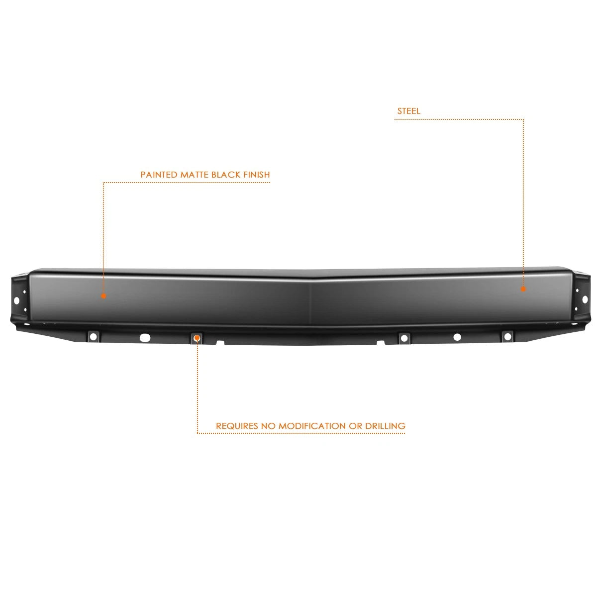 Front Bumper Face Bar for Chevy Silverado 1500 (2007–2013) Black