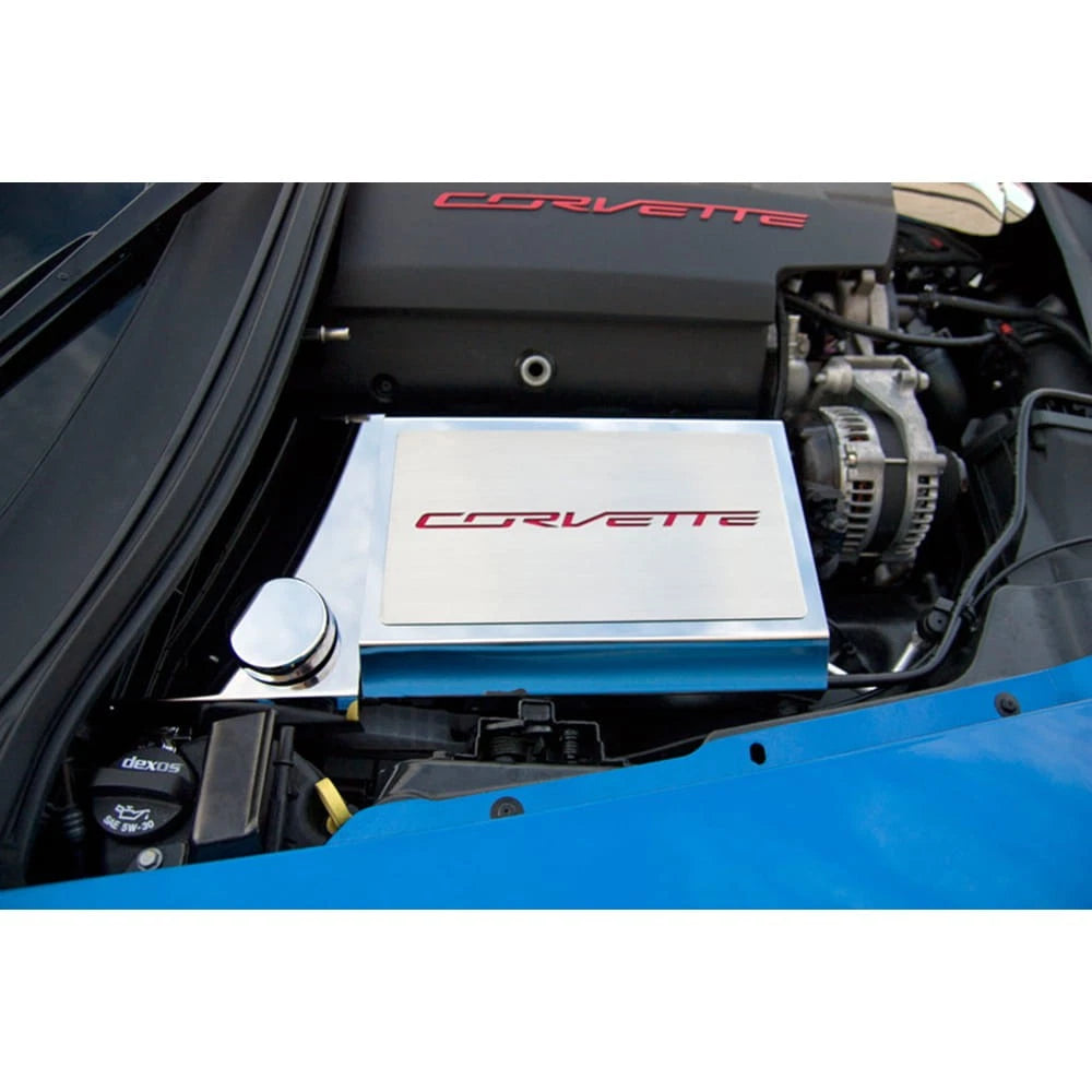 Fuse Box Cover Replacement with Orange Carbon Fiber for 2014–2019 Corvette Z06