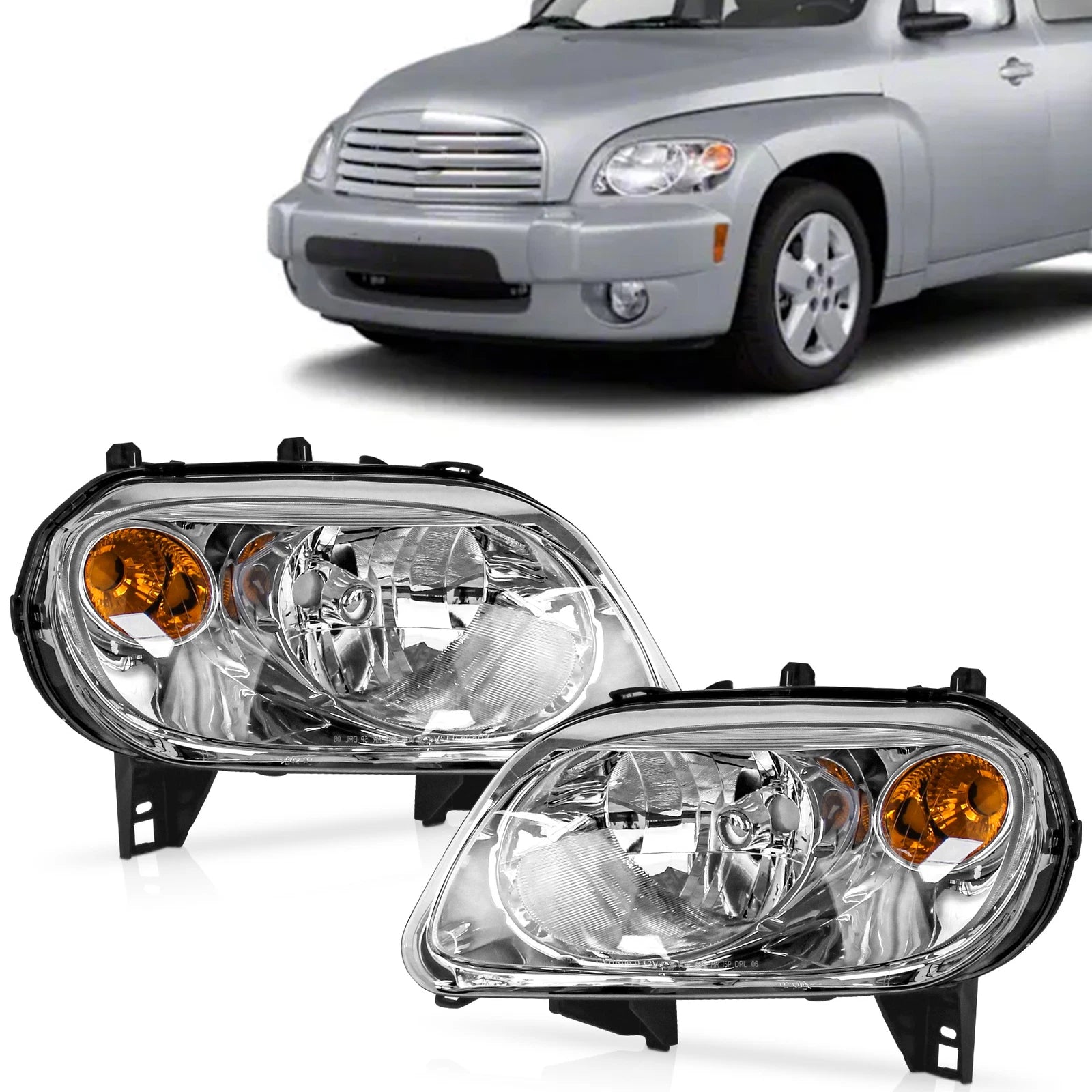 Set of 2 Headlights for Chevy HHR (2006–2011)