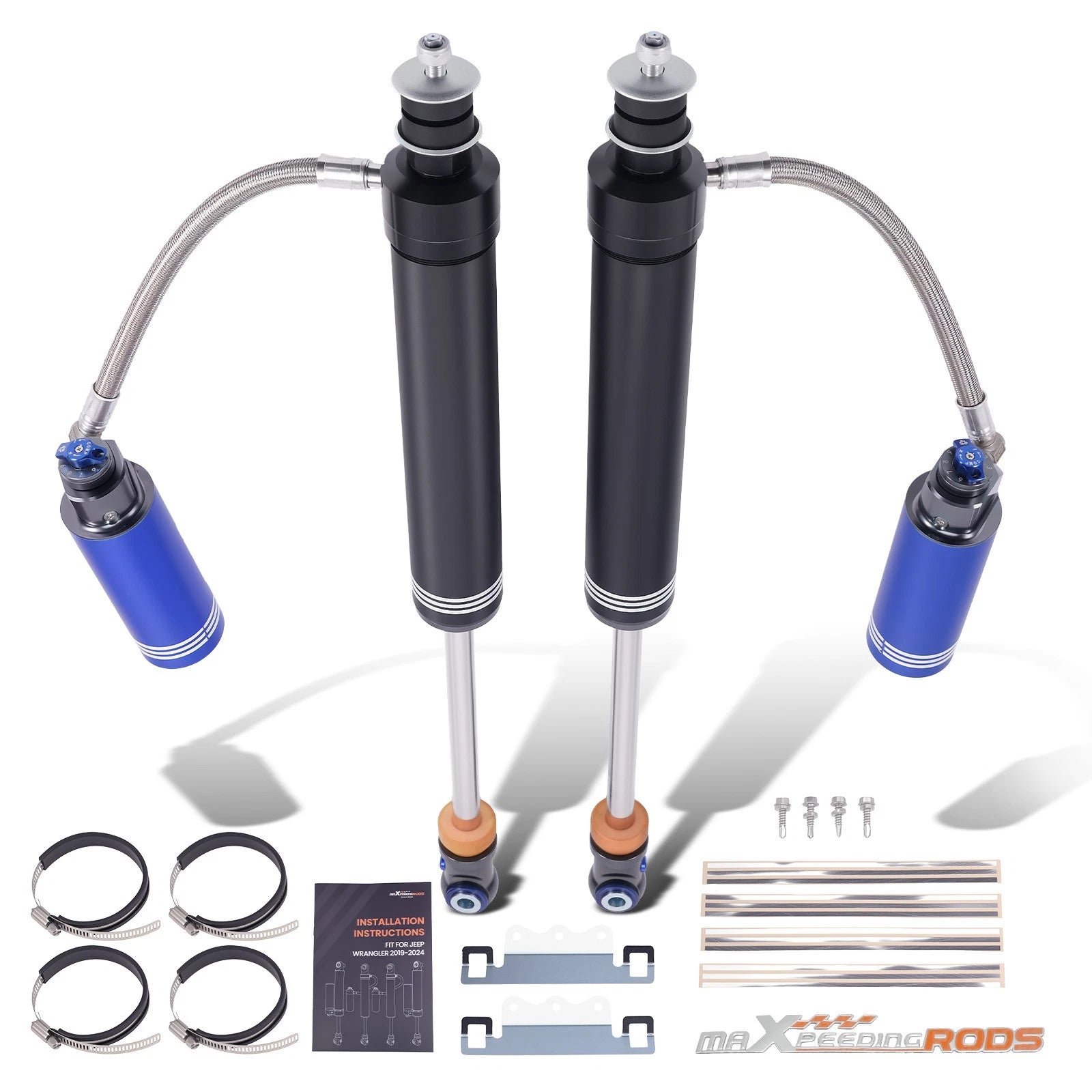 Set of 4 Front Shocks w/ Reservoir 10 Way Damper for Dodge Ram 2500 (1994–2010)