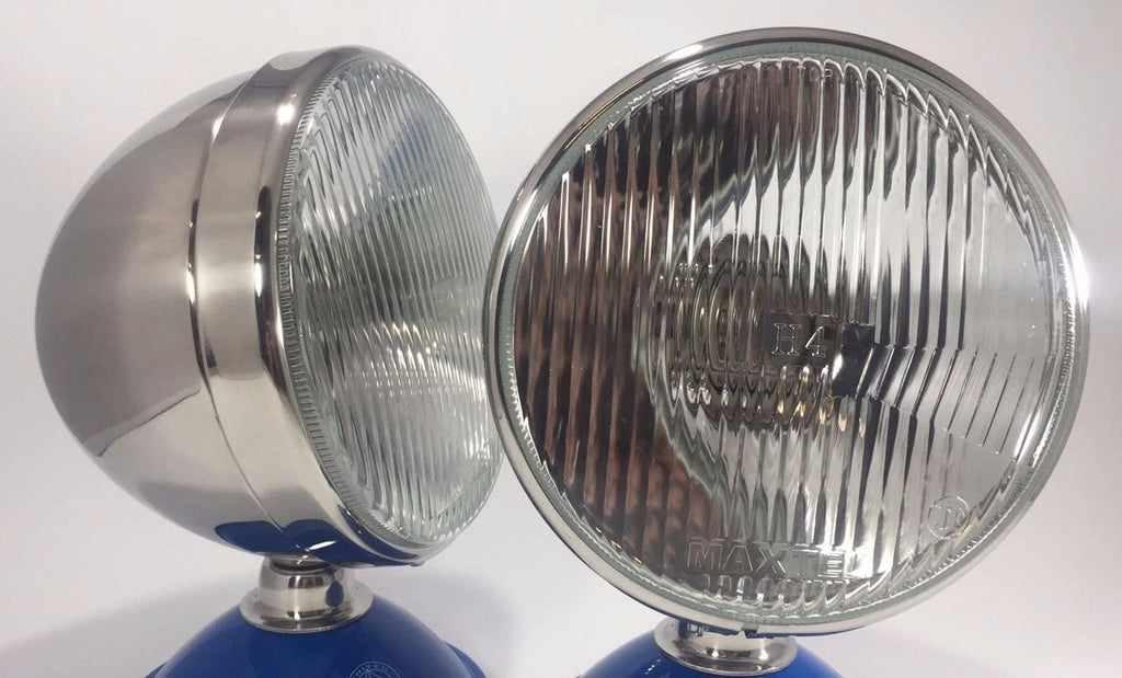 7 Inch Stainless Headlight Lamp Bucket Assembly Flat H4 for Pair Dietz (1950–1960)