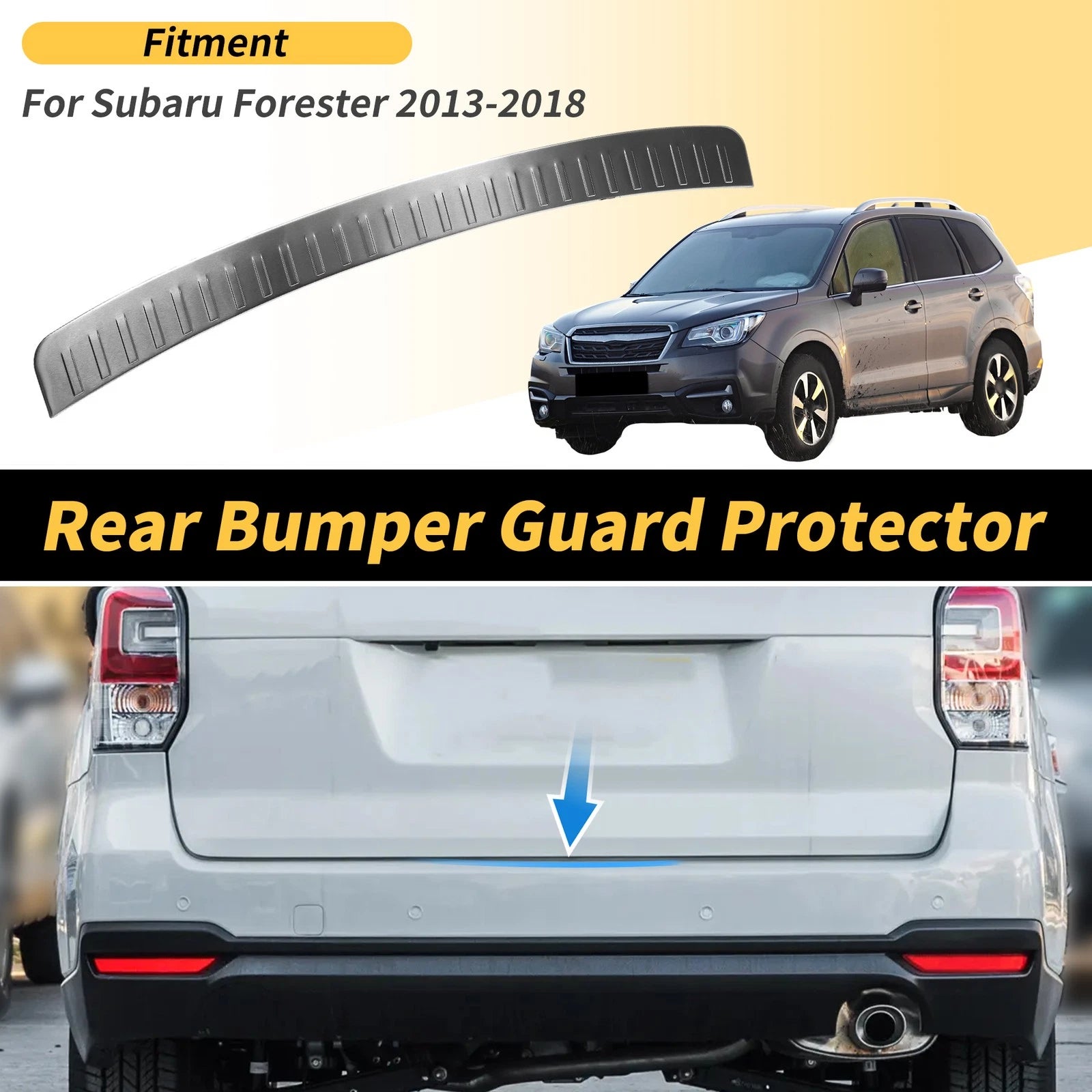 Bumper Guard for Subaru Forester (2013–2018) Silver Tone
