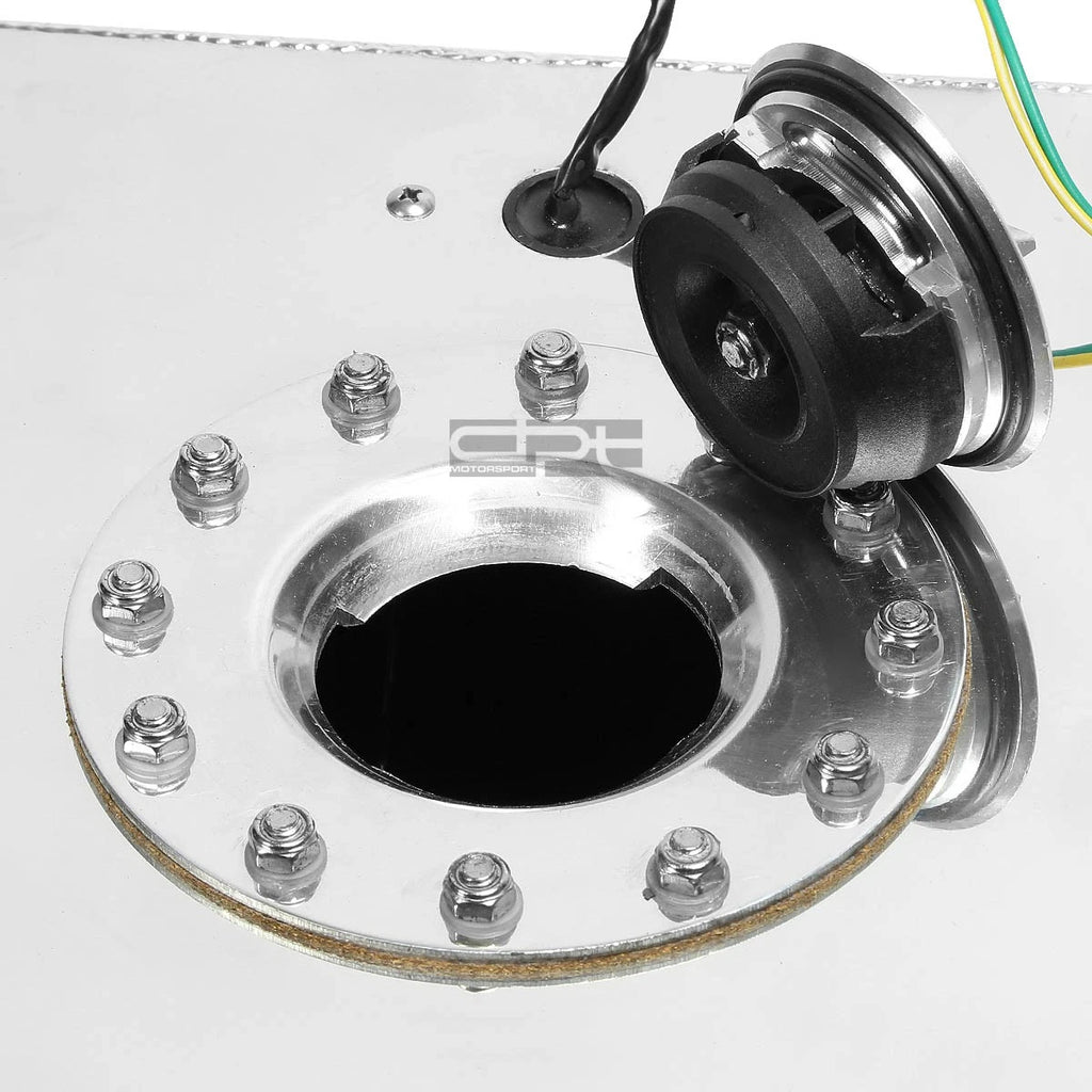 5 Gallon Lightweight Polished Aluminum Race Fuel Cell Tank + Level Sender