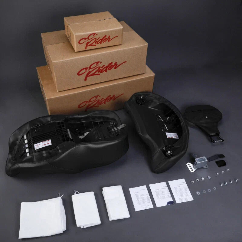 Black Driver & Passenger Seat Backrest for Harley CVO Street Glide (2014-2023)