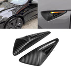Matte Carbon Fiber ABS Side Camera Decor Cover Trim for Tesla Model 3 & Y (2017–2024)