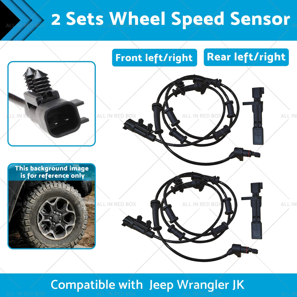 Set of 2 ABS Wheel Speed Sensors for Jeep Wrangler JK (2007–2017)