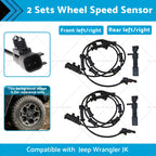 Set of 2 ABS Wheel Speed Sensors for Jeep Wrangler JK (2007–2017)