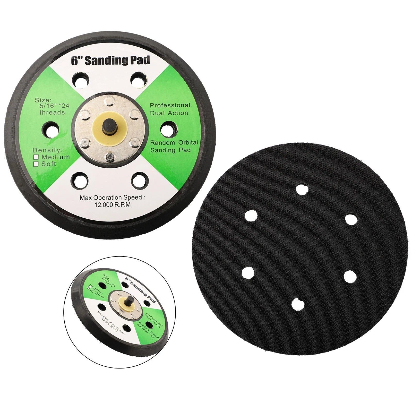 6in Sander Backing Pad for Smooth Polishing (150mm, 6 Holes)