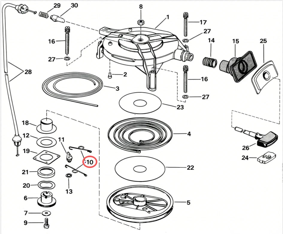 Spring Plate to Pawl 93-08665 0330527 for BRP Johnson Evinrude 20-30HP (1985–2005)
