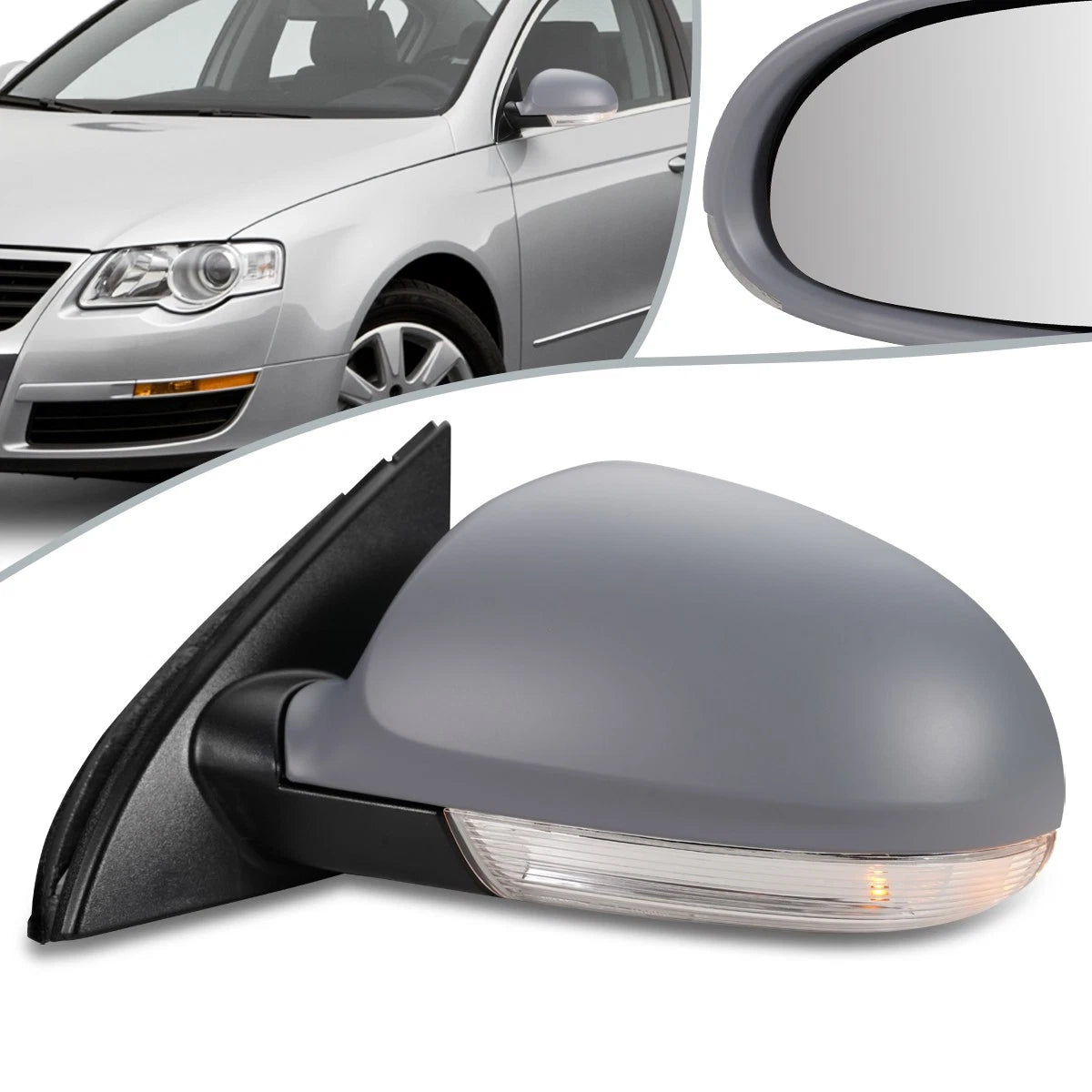 Power Heated Driver Side Door Mirror for Volkswagen Passat (2006–2010) VW1320136