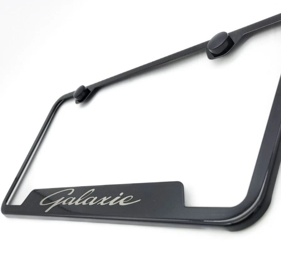 License Plate Frame Stainless Notched Black for Ford Galaxie (1960–1968)