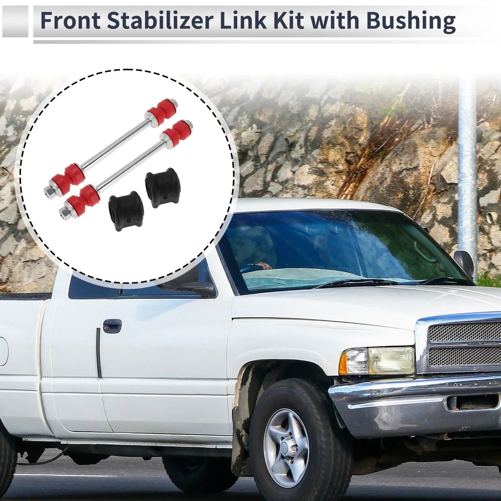 Front Stabilizer Bar Link with 2 x Bushings for Dodge Ram 1500