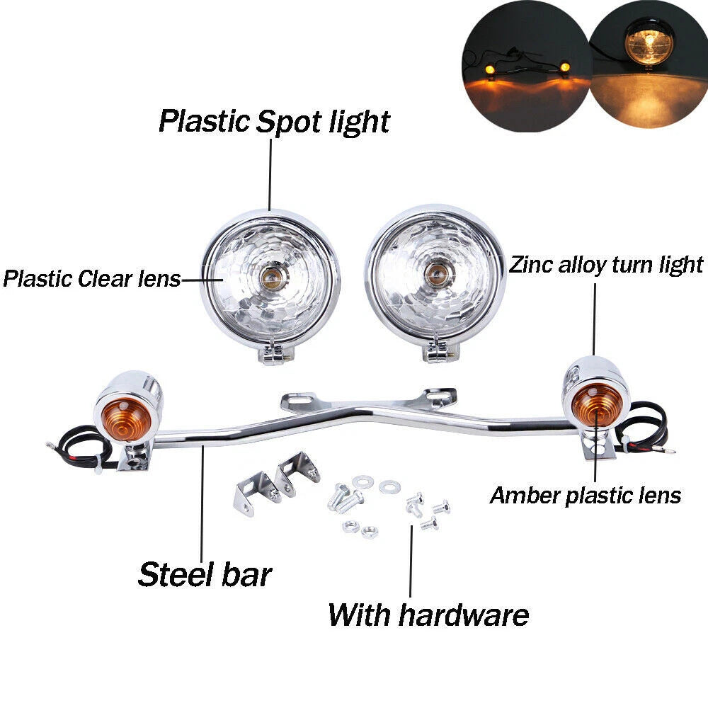 ABS Passing Turn Signal Lights Bar for Yamaha Road Star XV 1600 1700