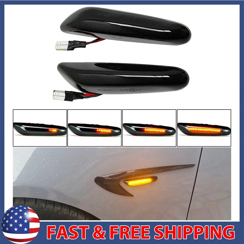 LED Side Marker Turn Signal Lights for BMW E60 E46 E82 E83 E90 E92 (2000â2015)