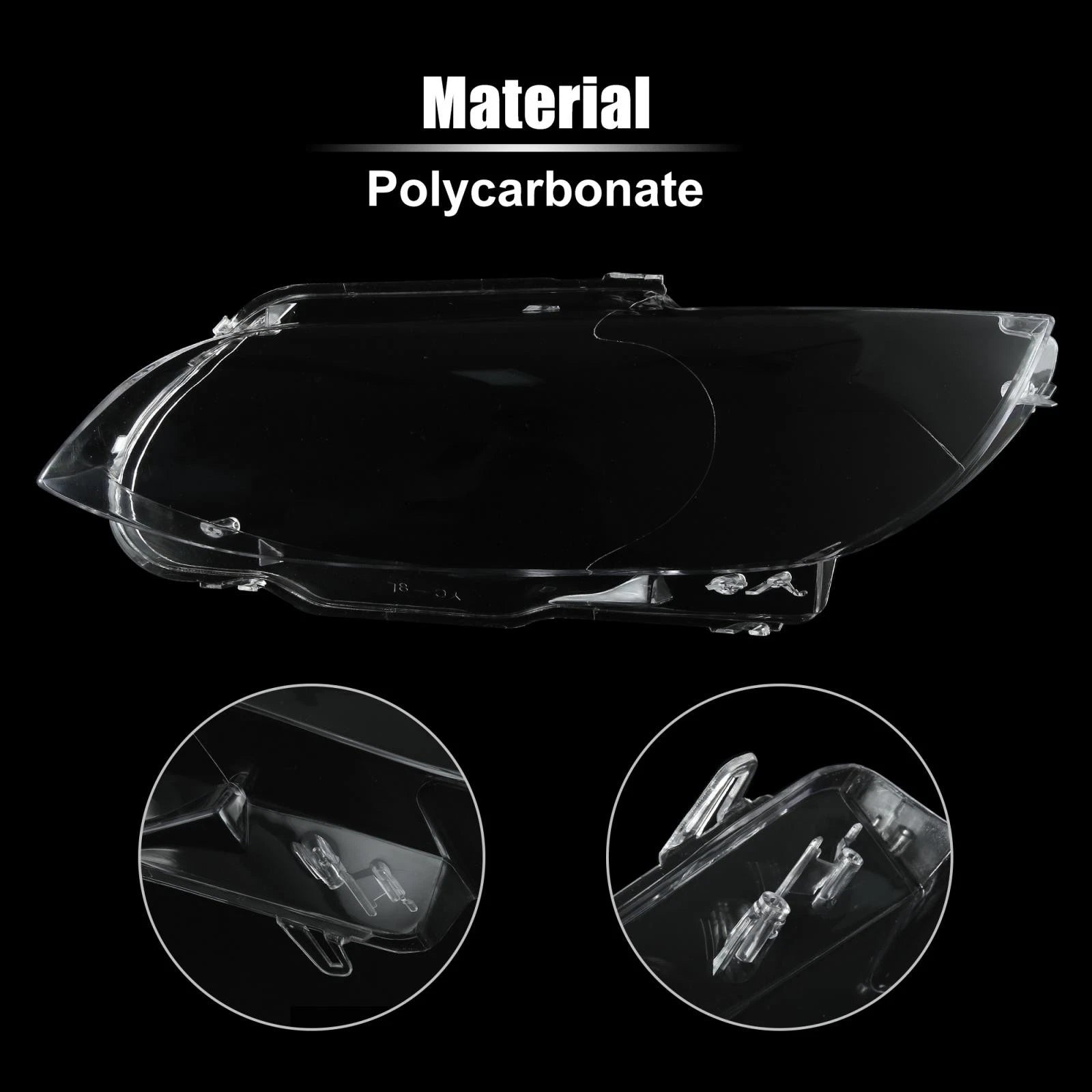 1 Pair Headlight Lens Cover for BMW M3 (2008–2013) 63117182517
