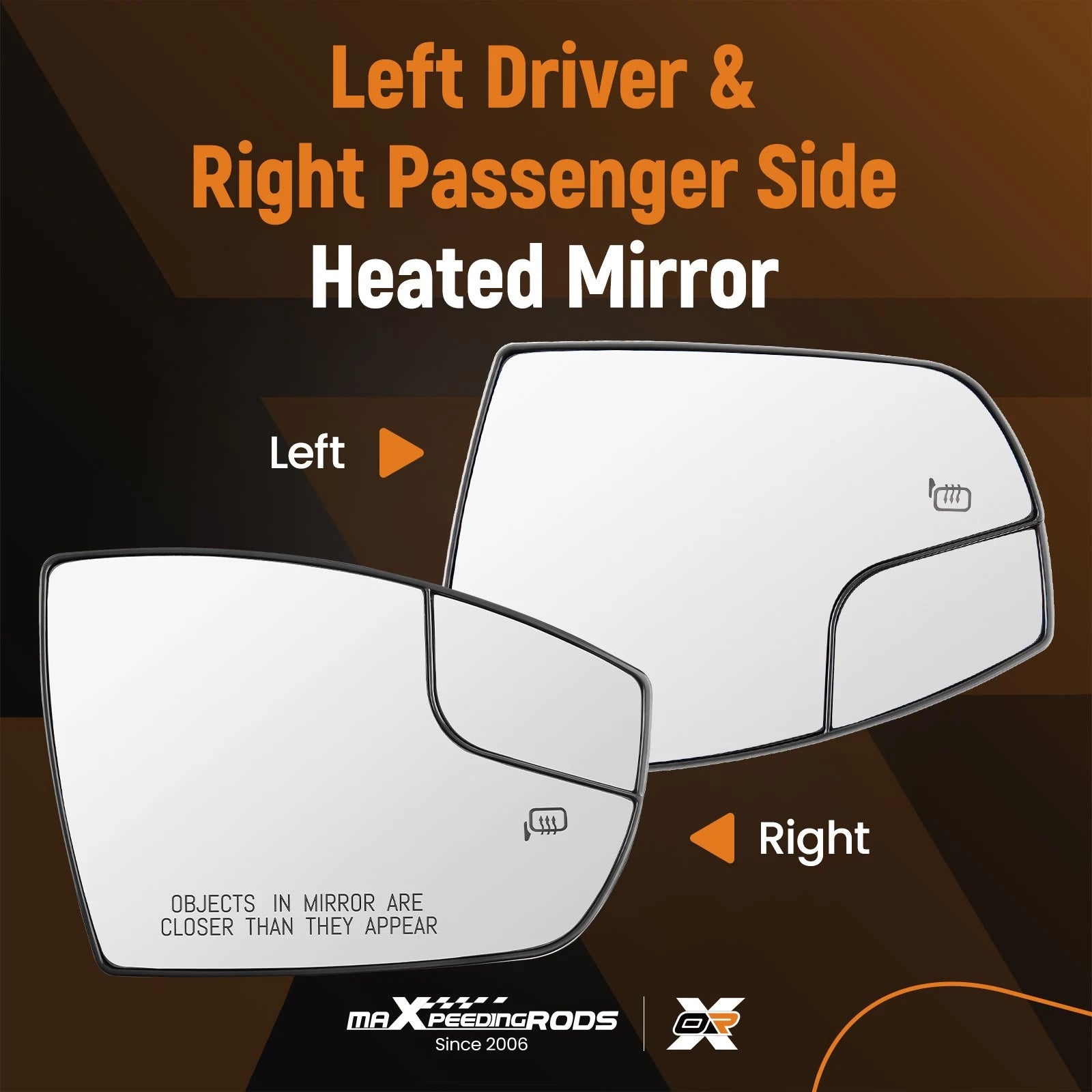 Pair Heated Mirror Glass for Ford C-Max, Escape (2013–2018)