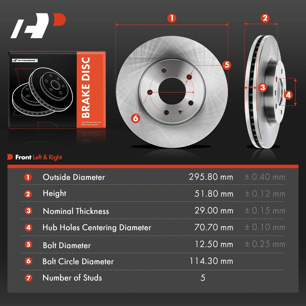 Front Disc Brake Rotors for Chevrolet Equinox (2007-2009)