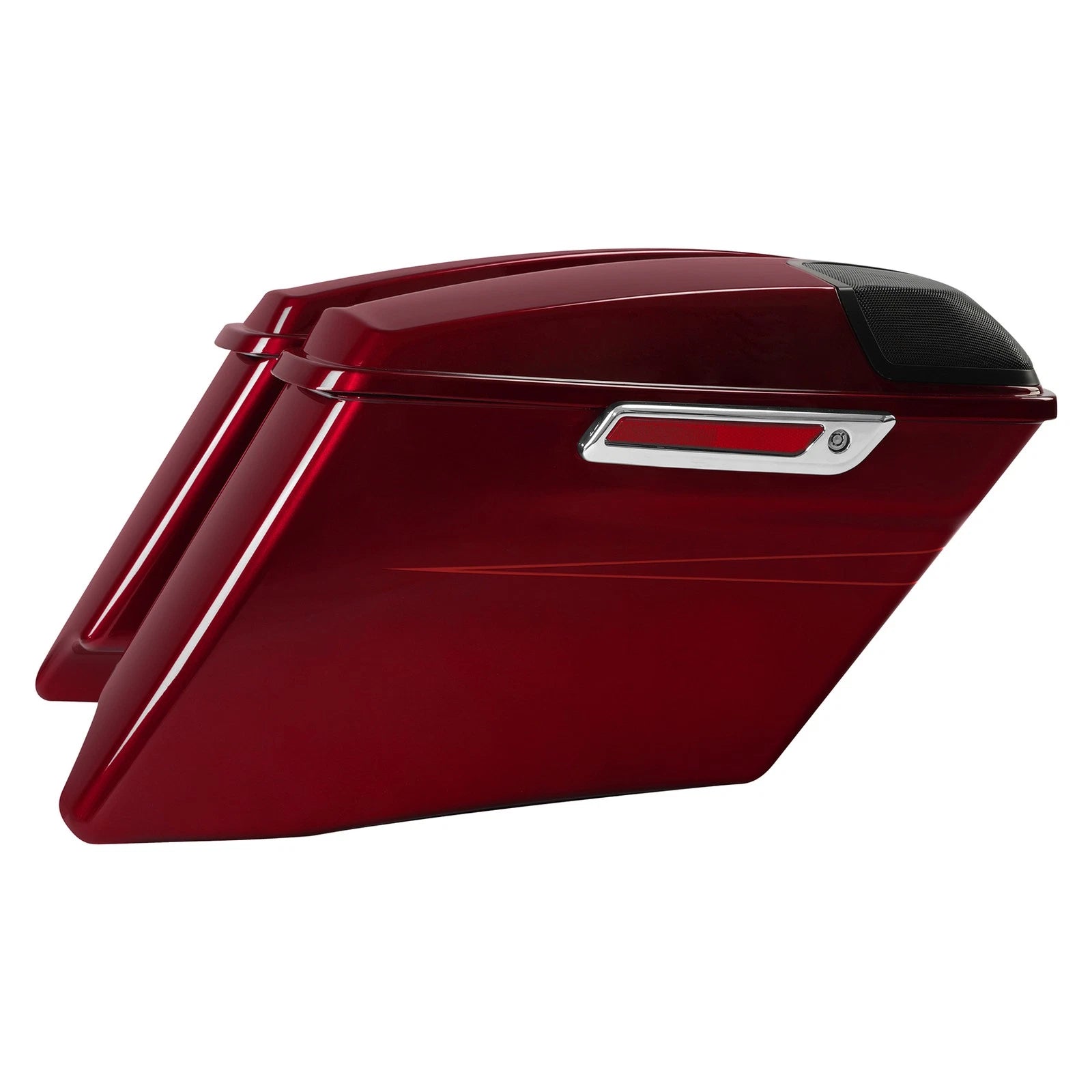 4" Stretched Hard Saddlebags for Harley Touring (2015–2025) Velocity Red Sunglo