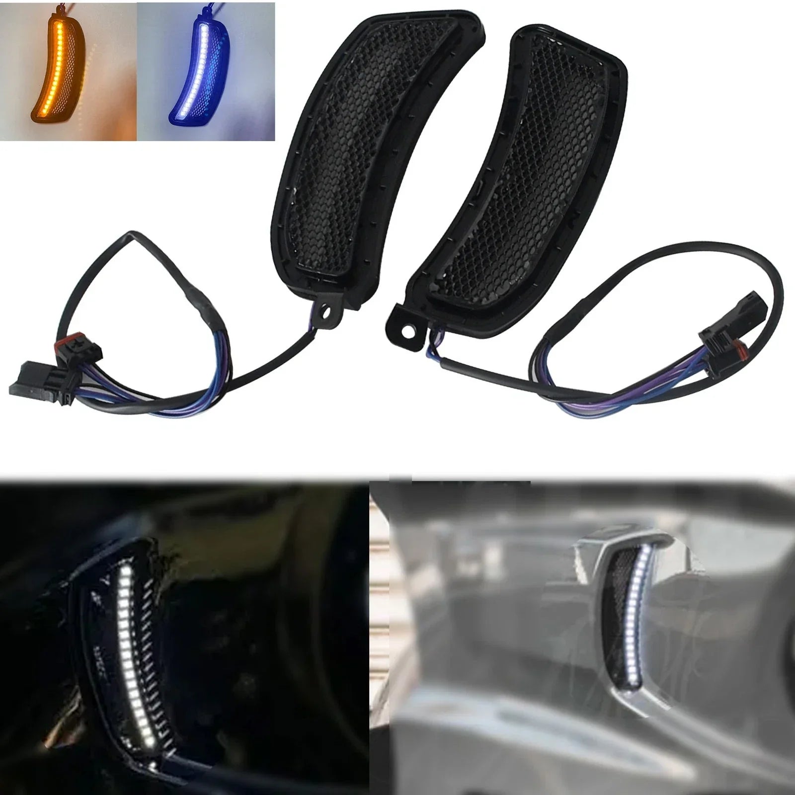 Black Mesh LED Fairing Vent Lights for Harley Low Rider El Diablo (2022)