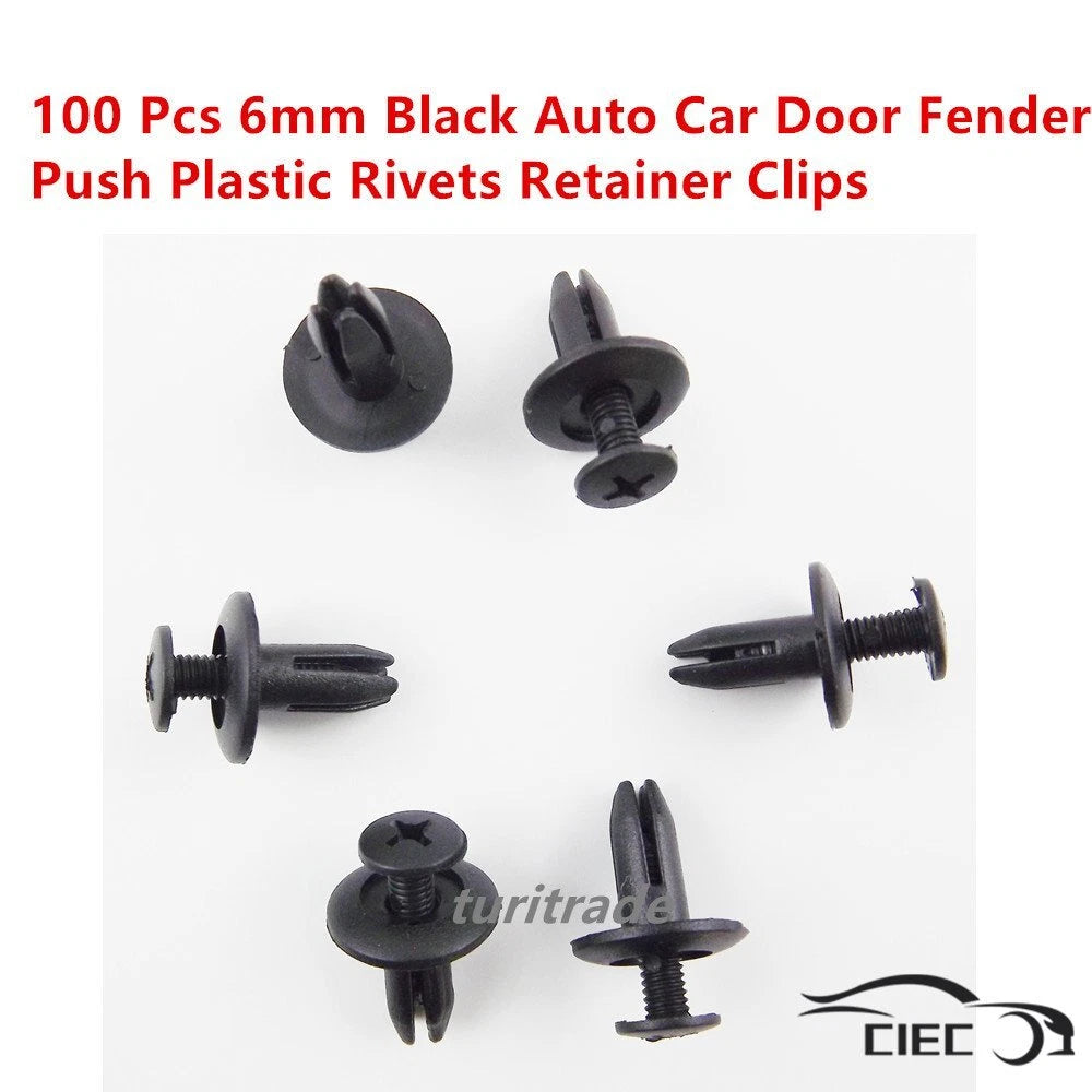 Set of 10 Push Plastic Rivets for Auto Car Door Fender (Universal)