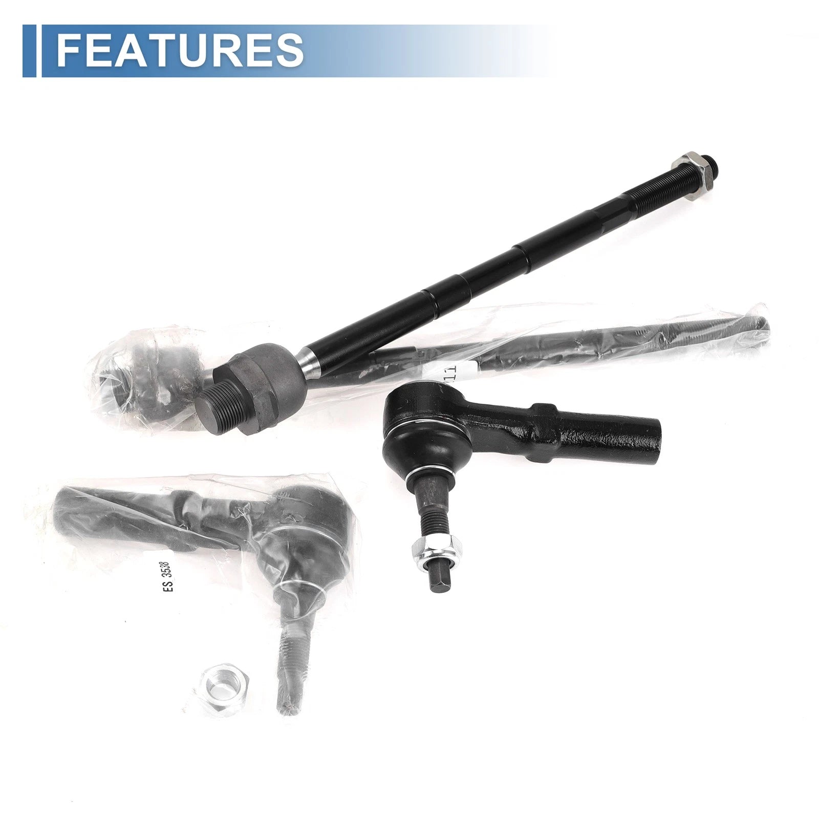Set of 4 Front Inner Outer Tie Rod Ends for Dodge Ram 2500 (2003–2010)