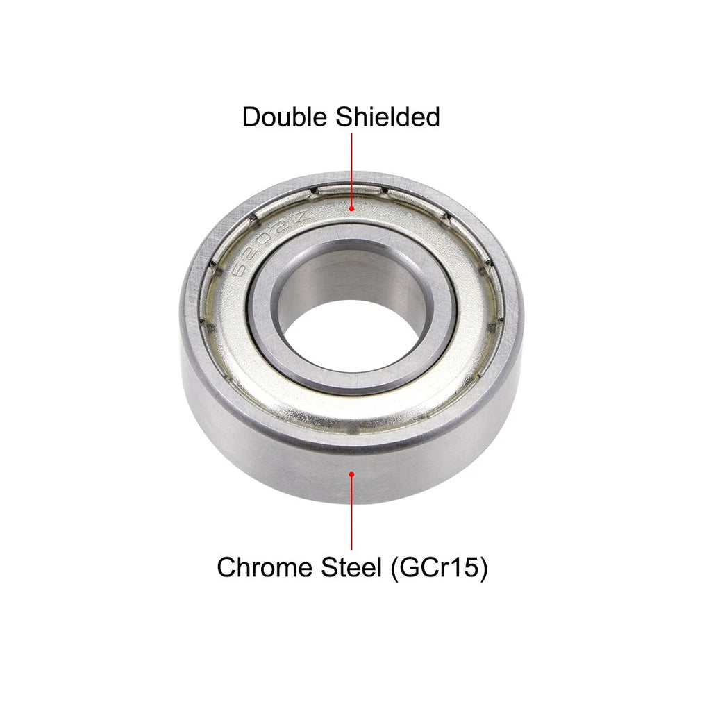 Set of 2 6202ZZ Ball Bearings   15x35x11mm