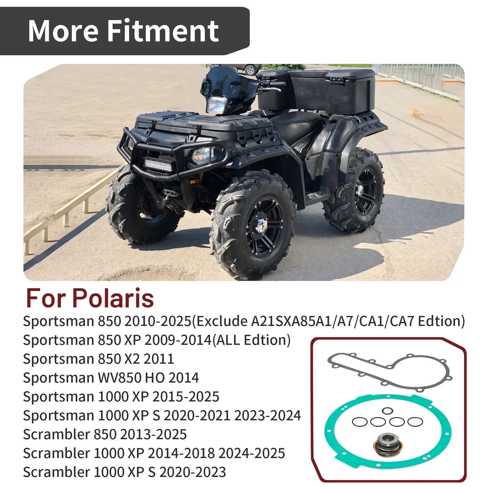 Water Pump Repair w/ Seal Gasket Kit for Polaris Scrambler 850 (2013–2025)