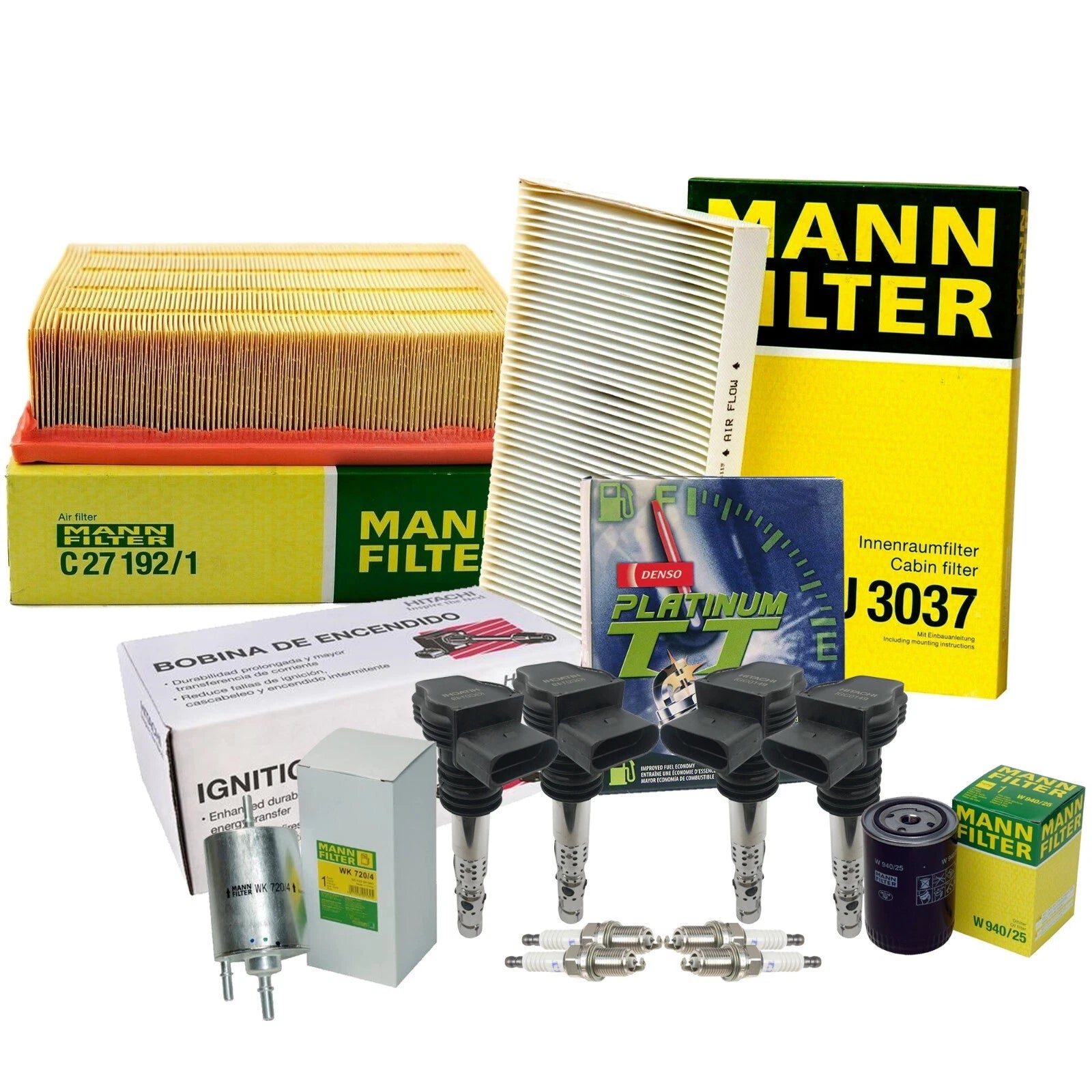 Set of 4 PlatinumTT Spark Plugs for Audi A4 (AMB)