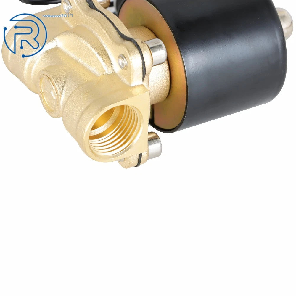 Electric Solenoid Valve for Water Air Gas (12V DC, 1/2" NPT)