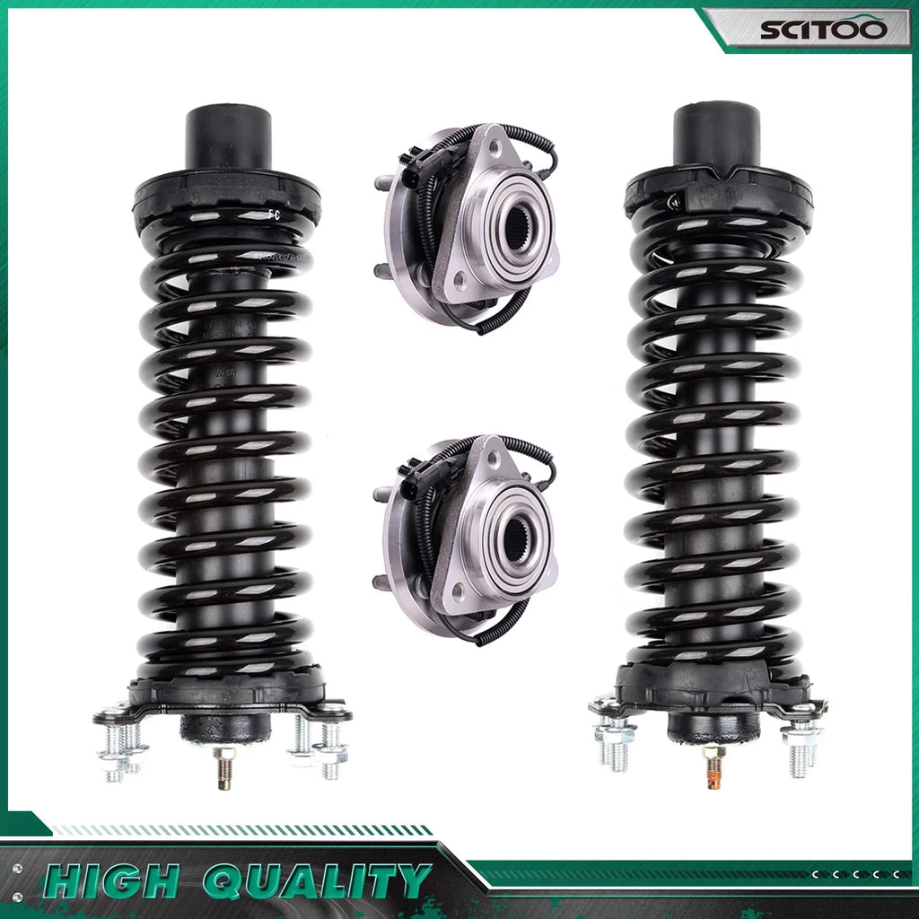 Set of 2 Front Complete Struts w/ Spring + 2 Hub Bearings for Jeep Liberty (2008–2012)