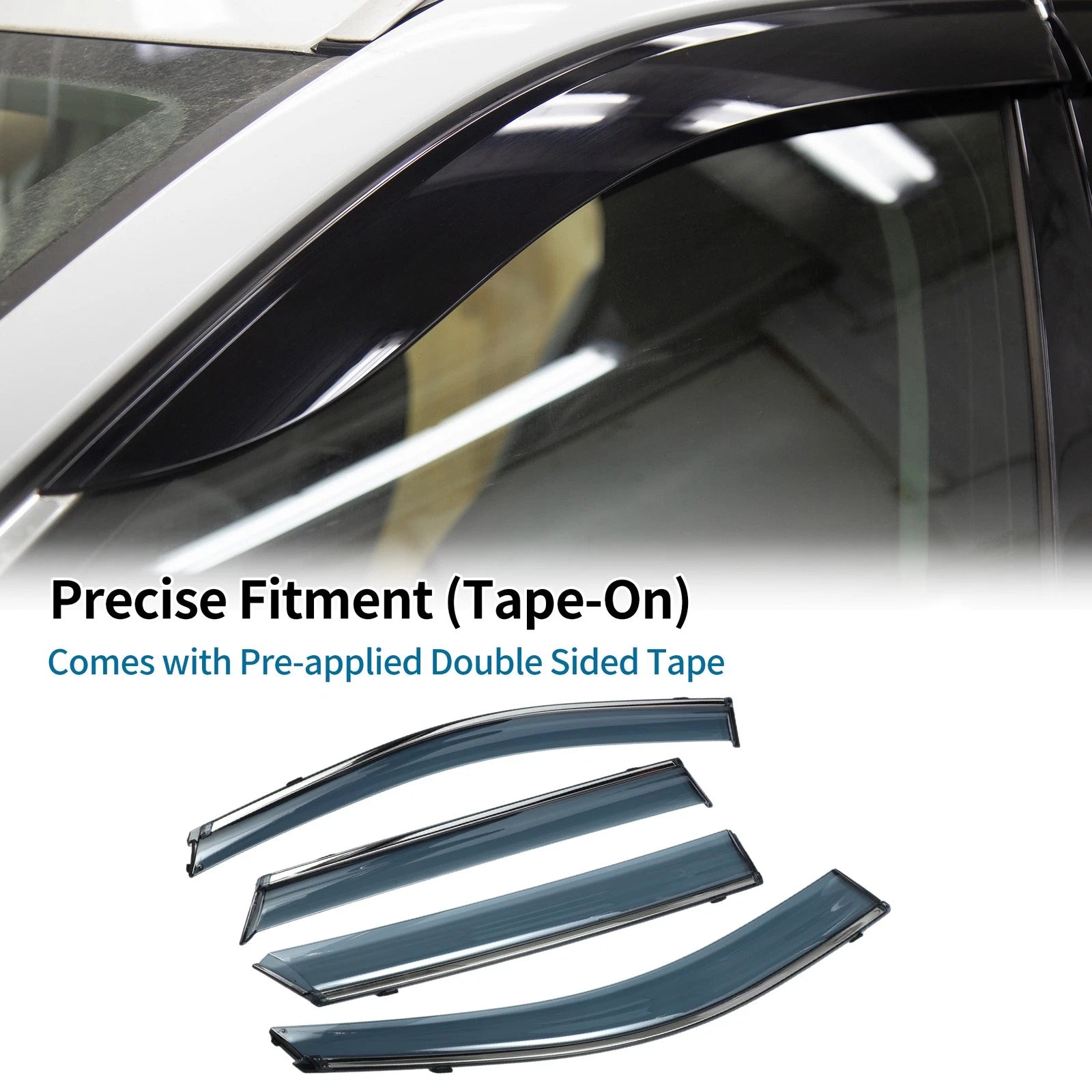 Window Deflectors for Hyundai Santa Fe (2013–2018) - Side Window Vent Visors Black