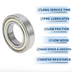 6210ZZ Deep Groove Ball Bearing for Scooter Skateboard Wheel (P6)