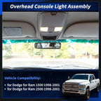 Dome Light Overhead Console Assembly for Dodge Ram 1500 2500 (1998–2001) Beige