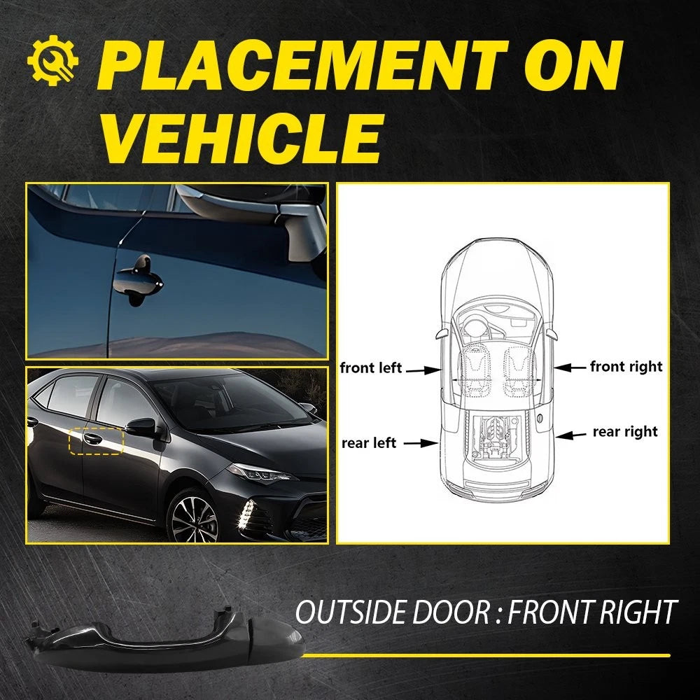 Exterior Door Panel Handle for Toyota Corolla (2014–2019) Right Passenger Side