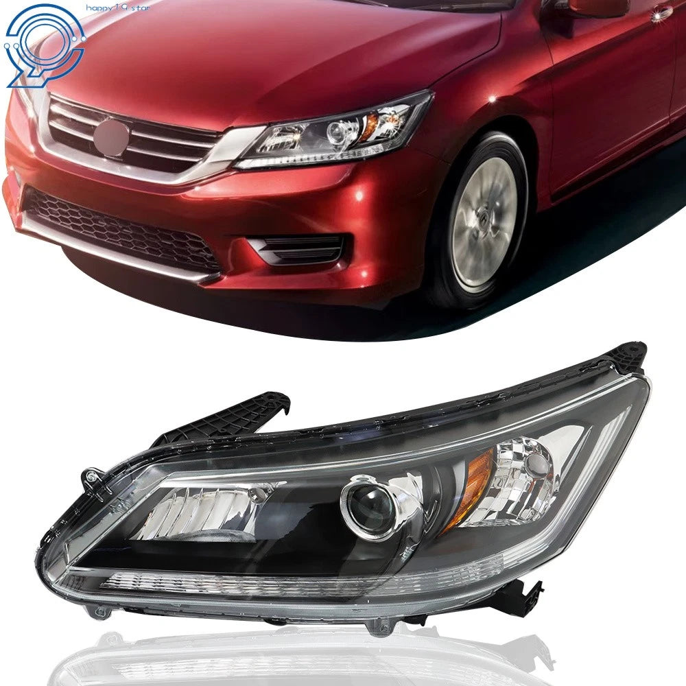 Left Headlight for Honda Accord (2013-2015) Black