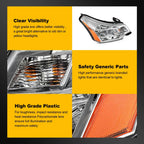 2X Chrome Headlights with Bulbs for Ford Focus (2008–2011)