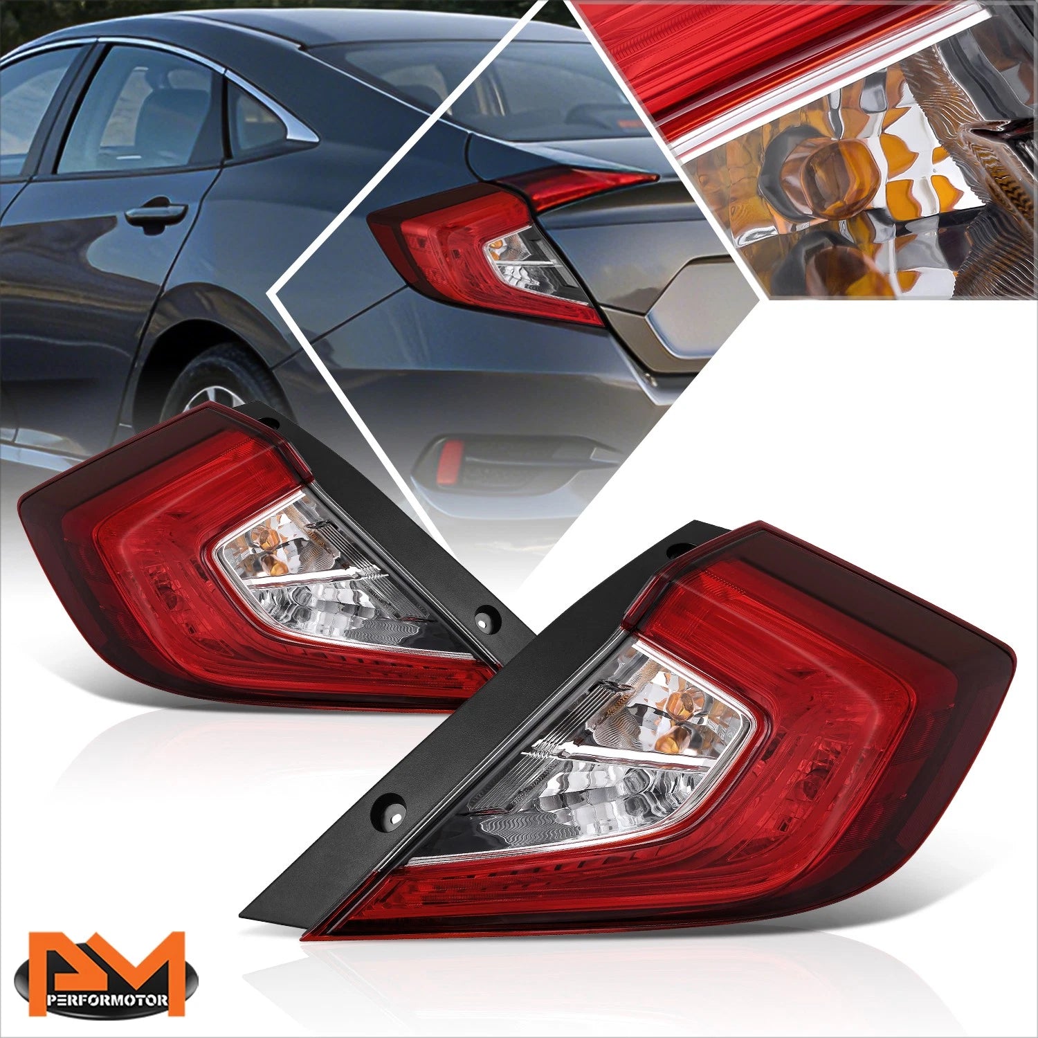 Rear Right Chrome Taillight Assembly for Honda Civic Sedan (2016–2021)