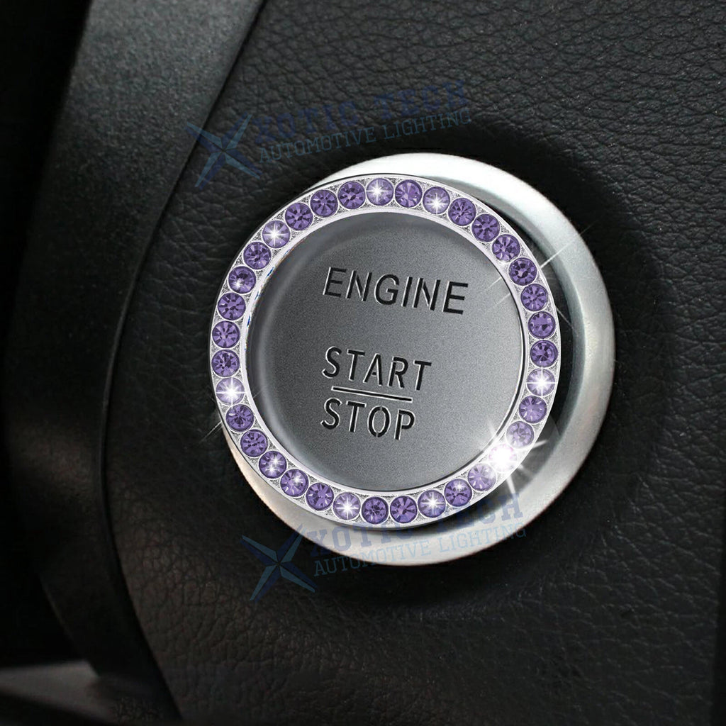Crystal Bling Rhinestone Start Stop Button Ring for Car (Universal)