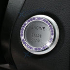 Crystal Bling Rhinestone Start Stop Button Ring for Car (Universal)