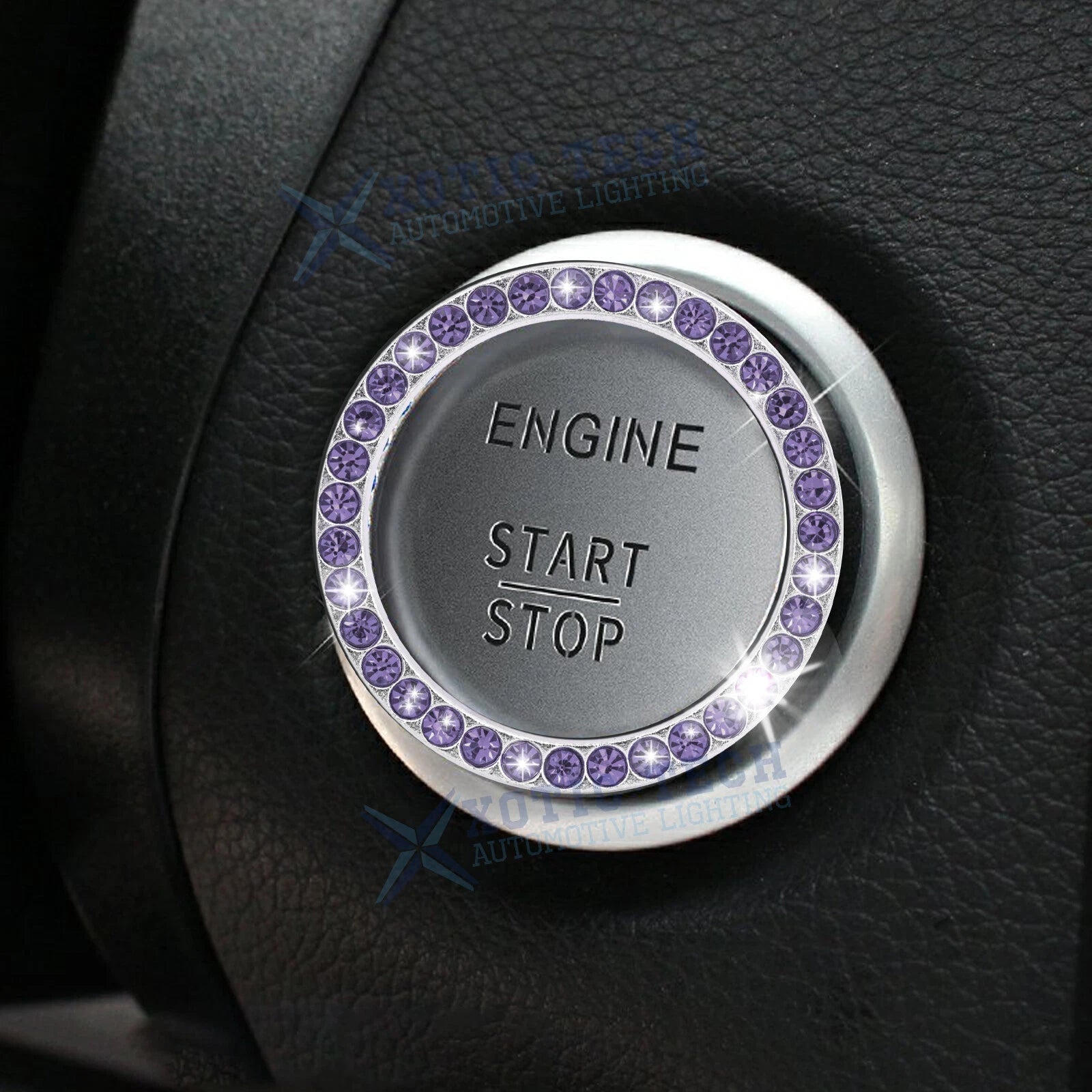 Crystal Bling Rhinestone Start Stop Button Ring for Car (Universal)